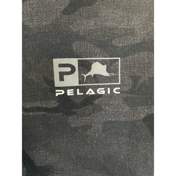 Pelagic Grey & Black Camo Long Sleeve Youth Hoodie Size Medium - Picture 3 of 9
